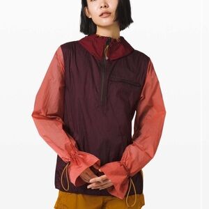 Lululemon X Roksanda Break New Ground 1/2 Zip Garnet Rustic Coral Caliente